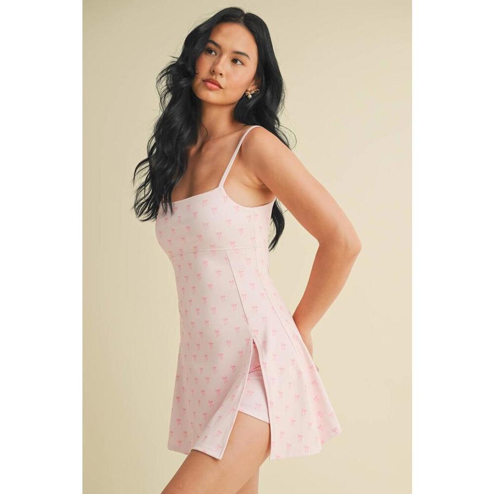 Bow Print A-Line Mini Dress by Kimberly C